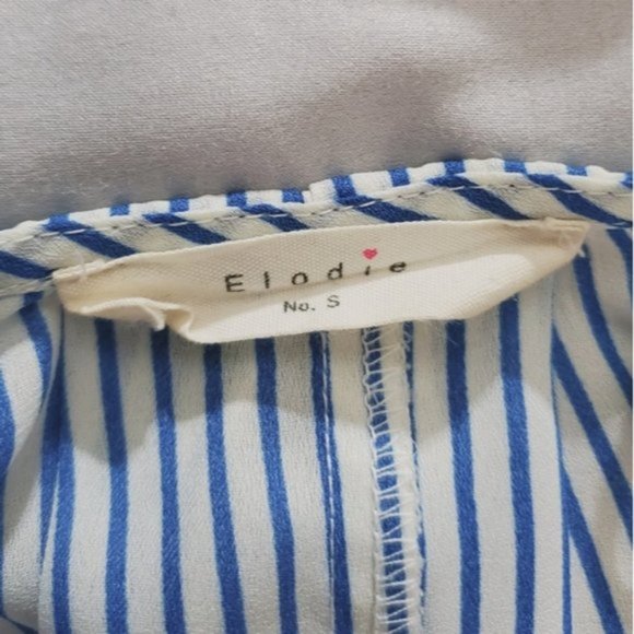 Elodie Flowy Off the Shoulder Boho Pinstripe strappy top- S - NWOT - Picture 11 of 16